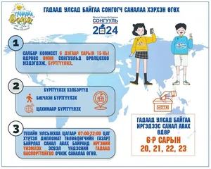 ГАДААД УЛСАД БАЙГАА 13 МЯНГАН ИРГЭН СОНГУУЛЬД ОРОЛЦОХООР БҮРТГҮҮЛЖЭЭ