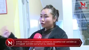 ХҮРЭЭ -ТУЛГА СУРГУУЛИЙН СОЛОНГОС ЗАХИРАЛ НЭГ АНГИЙН 22 ХҮҮХДИЙГ АНГИЙН БАГШТАЙ НЬ ХӨӨЖЭЭ